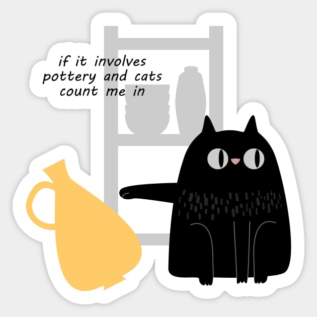 Bad Pottery Cat Sticker by Teequeque